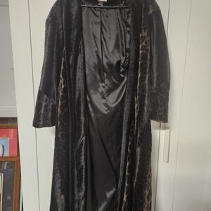 VINTAGE CACHE Faux Fur Leopard Print Long Coat XS Made in USA Mob Wife Y2K